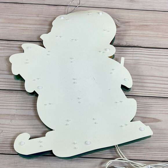 VTG Penguin Lighted Christmas Window Door Hanging Decor Sign Plastic Glittery - Picture 12 of 15